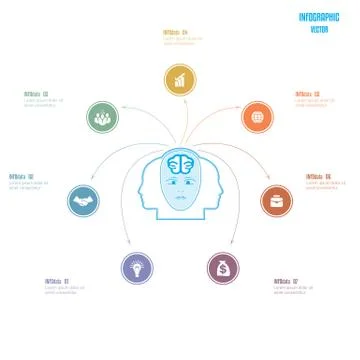 Elements for template. Brain storm infographics business concept for 7 option イラスト素材