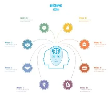Elements for template. Brain storm infographics business concept for 8 option イラスト素材