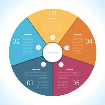 Elements For Template infographic five position 스톡 일러스트