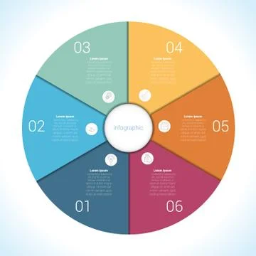Elements For Template infographic six position Stockillustratie