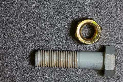 Elements of various metal fasteners of objects and products for design soluti Stock Photos