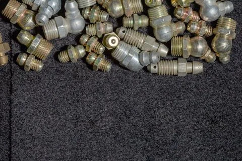 Elements of various objects and metal products for design solutions, close-up Stock Photos