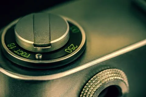 Elements of a vintage close-up camera Stock Photos