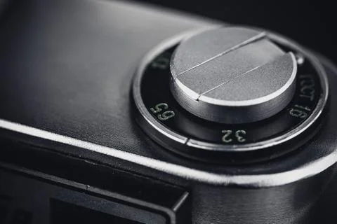 Elements of a vintage close-up camera Stock Photos