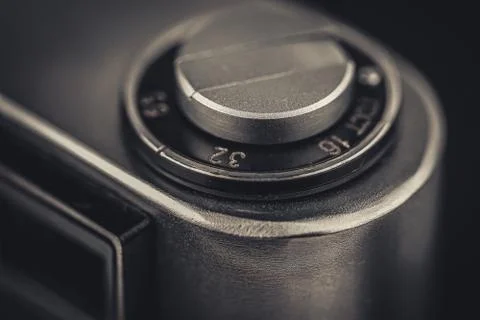 Elements of a vintage close-up camera Foto stock
