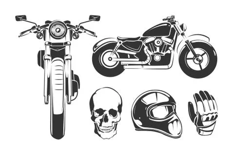Elements for vintage vector motorcycle labels Illustrazione stock