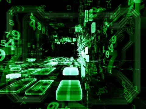 Elements of Virtual Space Stock Illustration