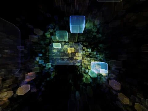 Elements of Virtual Space Stock Illustration