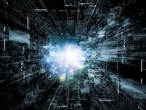 Elements of Virtual Space Stock Illustration