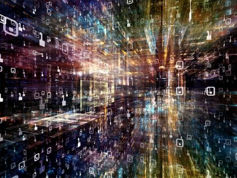 Elements of Virtual World 스톡 일러스트