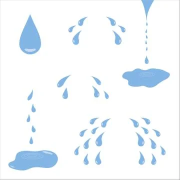 Elements of the water vector, tears Stock Illustration