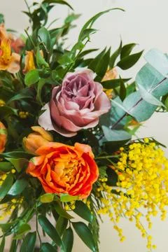 Elements of a wedding bouquet Stock Photos