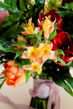 Elements of a wedding bouquet. Stock Photos