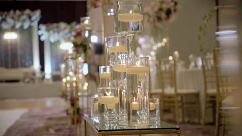 Elements of wedding decorations. Decorative candles Stock-Footage 293892302