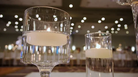 Elements of wedding decorations. Decorative candles. Move camera shot Stock-Footage 293893379