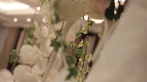 Elements of the Wedding Hall decorations Stock Footage 56722416