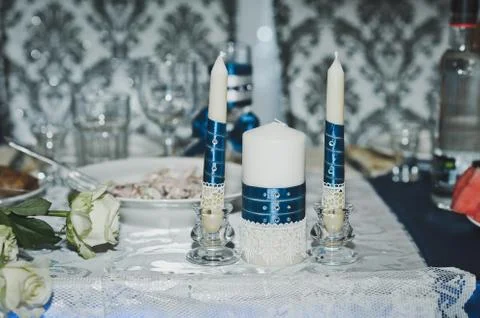 Elements of wedding table decorations 7669. Stock Photos