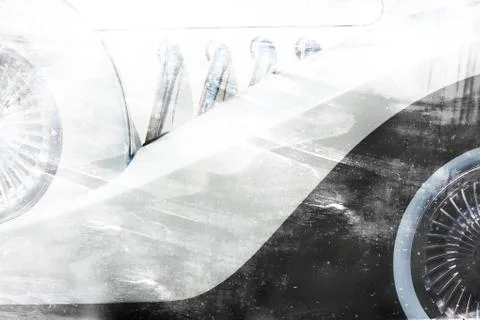 Elements of a white car Stock Illustration