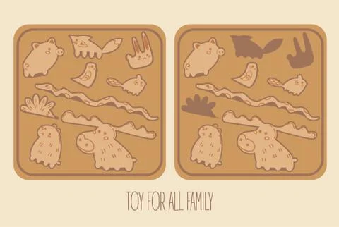 Elements for wood stack balance game in square Stock Illustration