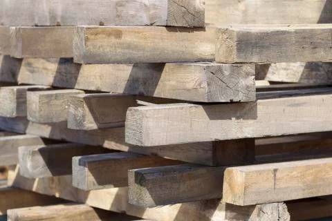 Elements of wooden pallets for loading and unloading cargo 写真素材