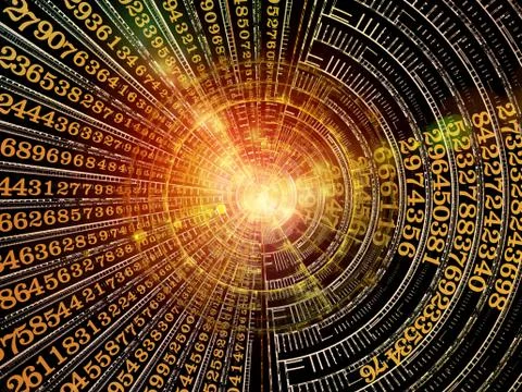 Elements of World of Numbers Stock Illustration