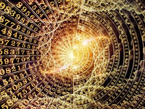 Elements of World of Numbers Stock Illustration