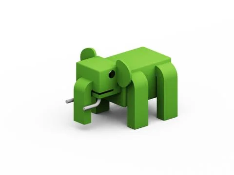 Elephant 3d low polygon isolate on white background Stock Illustration