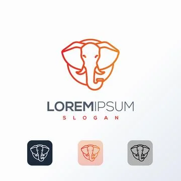 Elephant Abstract Vector Logo Template. Elephant Icon. Stock Illustration