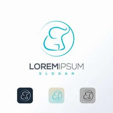 Elephant Abstract Vector Logo Template. Elephant Icon. Stock Illustration