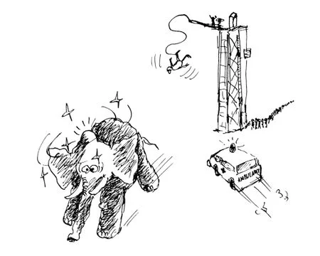 Elephant And Bungee Stock Illustration
