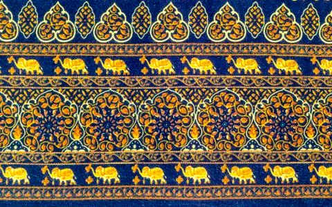 Elephant and flower with decorative pattern Stock Photos