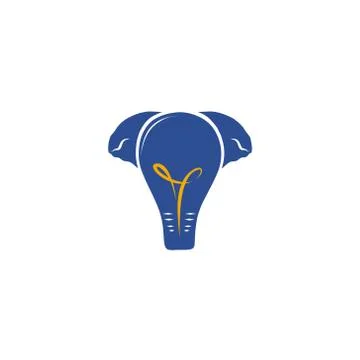 Elephant and light bulb vector illustration Stock Illustration