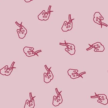 Elephant animal line vector seamless pattern イラスト素材