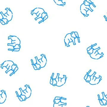 Elephant animal vector seamless pattern イラスト素材