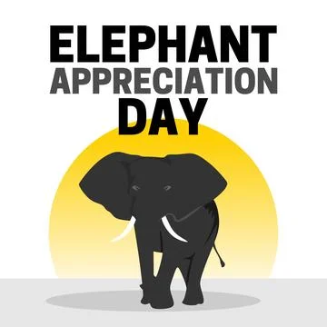 Elephant Appreciation Day for better elephant conservation Stock Illustration
