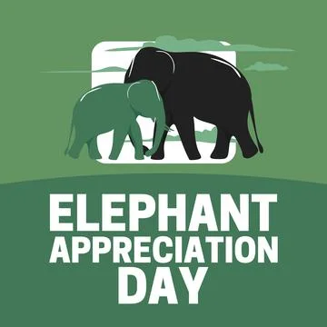 Elephant Appreciation Day for better elephant conservation Stock Illustration
