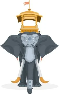 Elephant Armor &amp; Ambari Stock Illustration