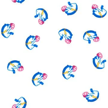 Elephant balancing on ball isometric icon seamless pattern Stockillustratie