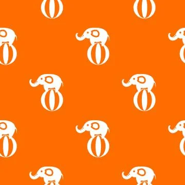 Elephant balancing on a ball pattern seamless Stock Illustration
