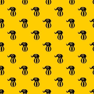 Elephant balancing on a ball pattern vector Stock Illustration