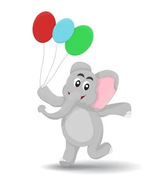 Elephant with ballon Stock Illustration