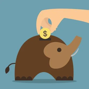 Elephant bank saving money vector Stock Illustration