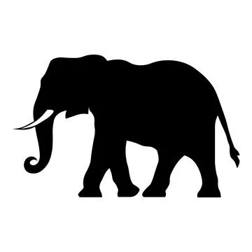 Elephant black icon on white background Stock Illustration