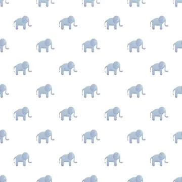 Elephant blue seamless pattern background vector Illustrazione stock