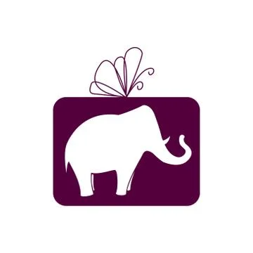 Elephant in the box, logo Stock Illustration