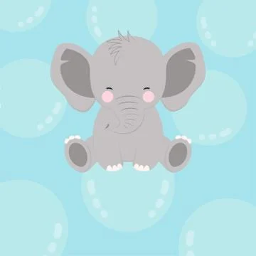 Elephant on bubble Illustrazione stock