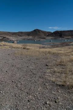 Elephant Butte State Park Eastern view, New Mexico. Stock Photos