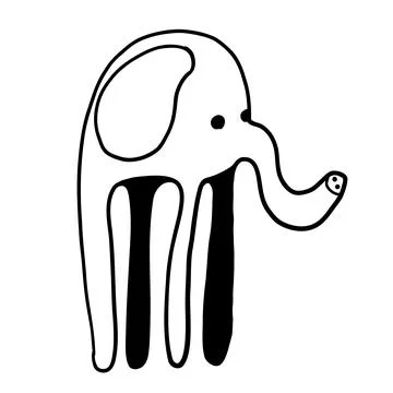 Elephant in cartoon flat style Stock Illustration