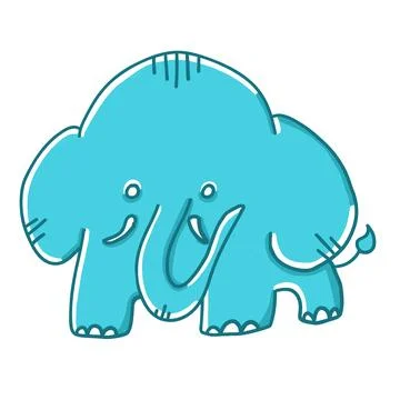 Elephant in cartoon flat style Stock Illustration