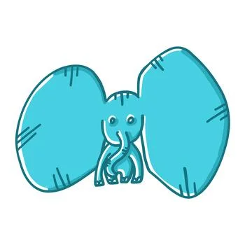 Elephant in cartoon flat style Stock Illustration